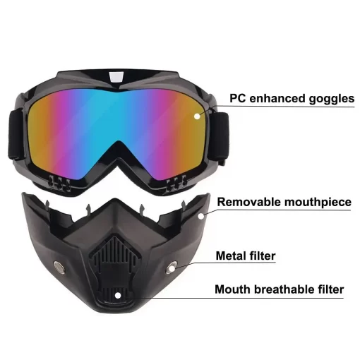 عینک و ماسک کوهنوردی و موتورسواری مدل تاکتیکال اورجینال - الماس کوه